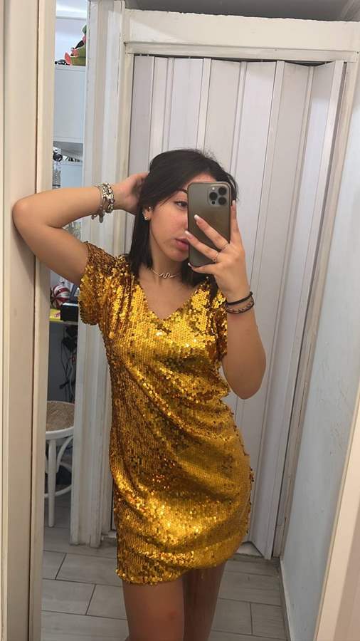 Abito glitter oro