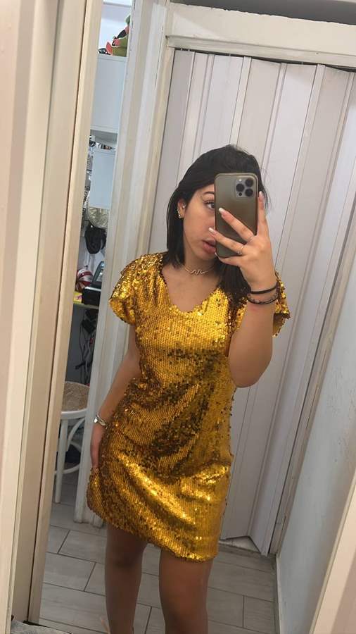 Abito glitter oro