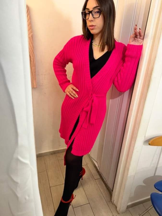 Cardigan fucsia